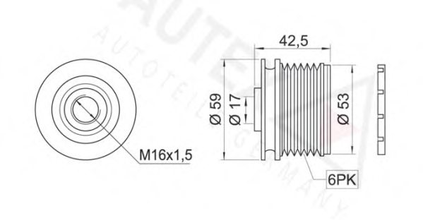 AUTEX 654362 Alternator Freewheel Clutch